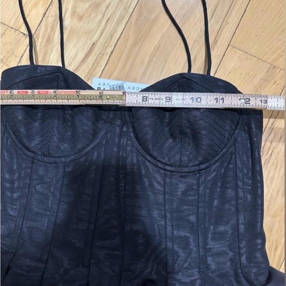 Alice + Olivia Black Pleated Bustier Mini Dress - Picture 2 of 4